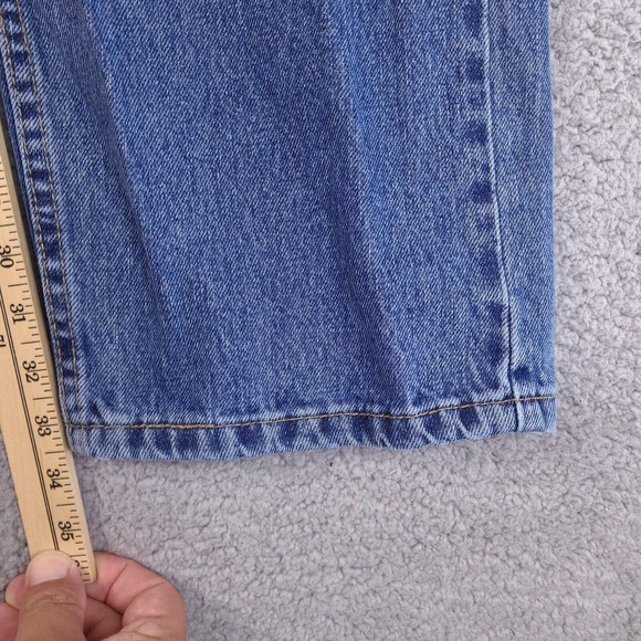 Levi's 505 Jeans Mens 42X33.5 Blue High Rise Straight Leg Denim - Picture 15 of 16